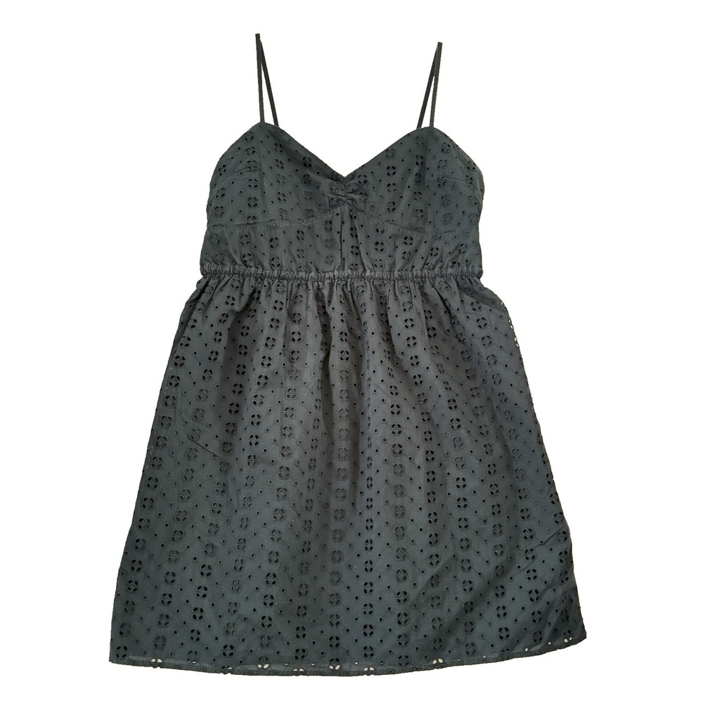 J.Crew Women's Navy Blue‎ Eyelet Pleated Bodice Sundress Dress Medium